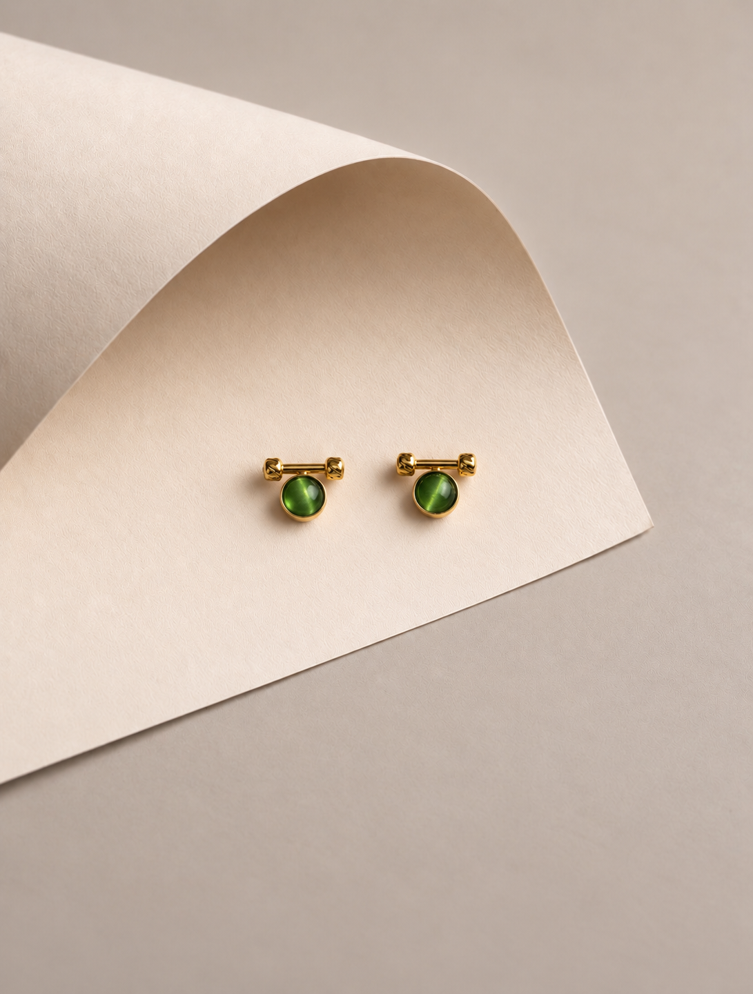 Emerald Bamboo Drop Earring