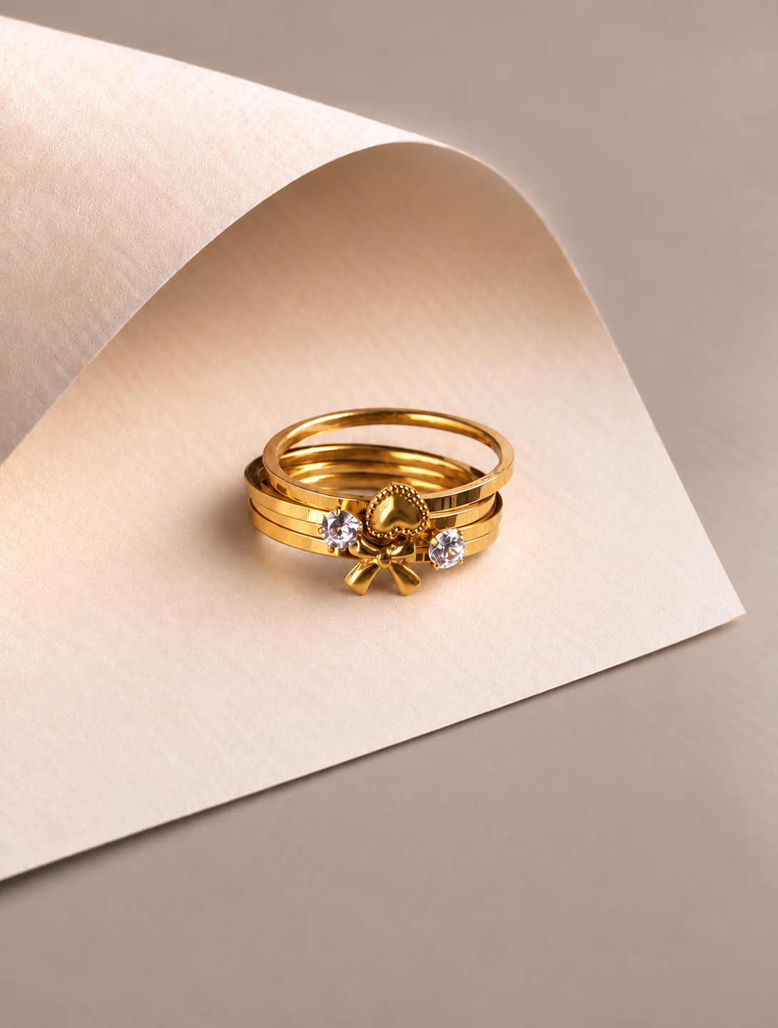 Heart & Bow Ring