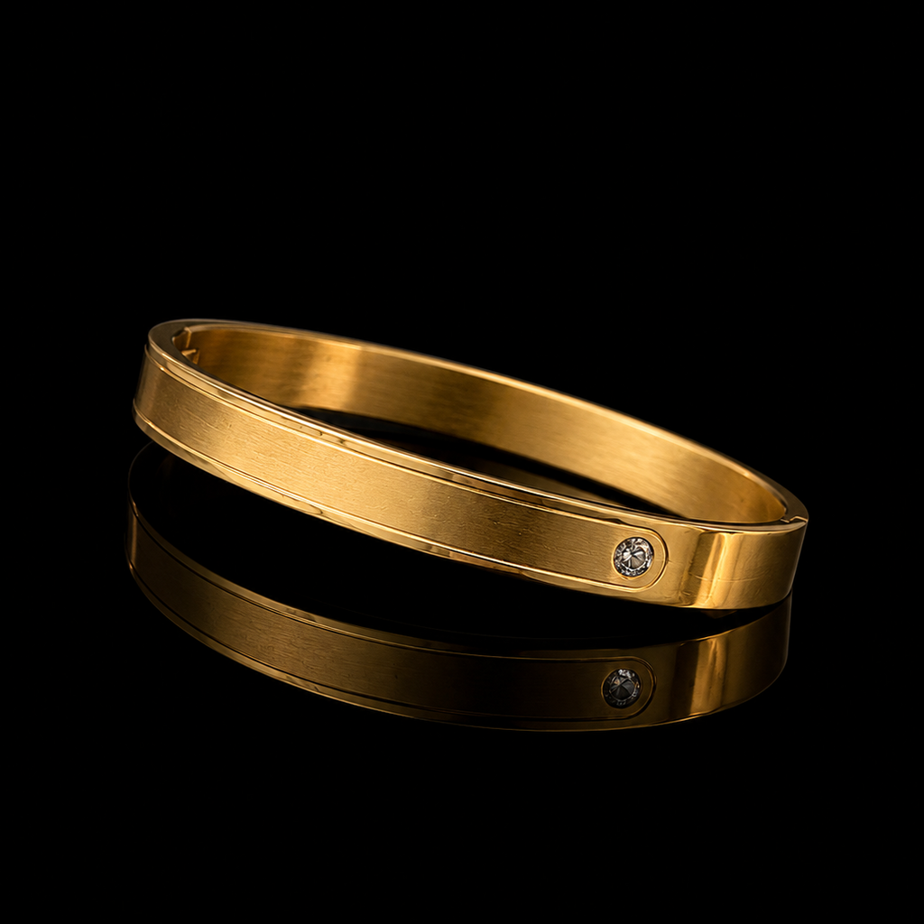 Solitaire Gold Mens Kada