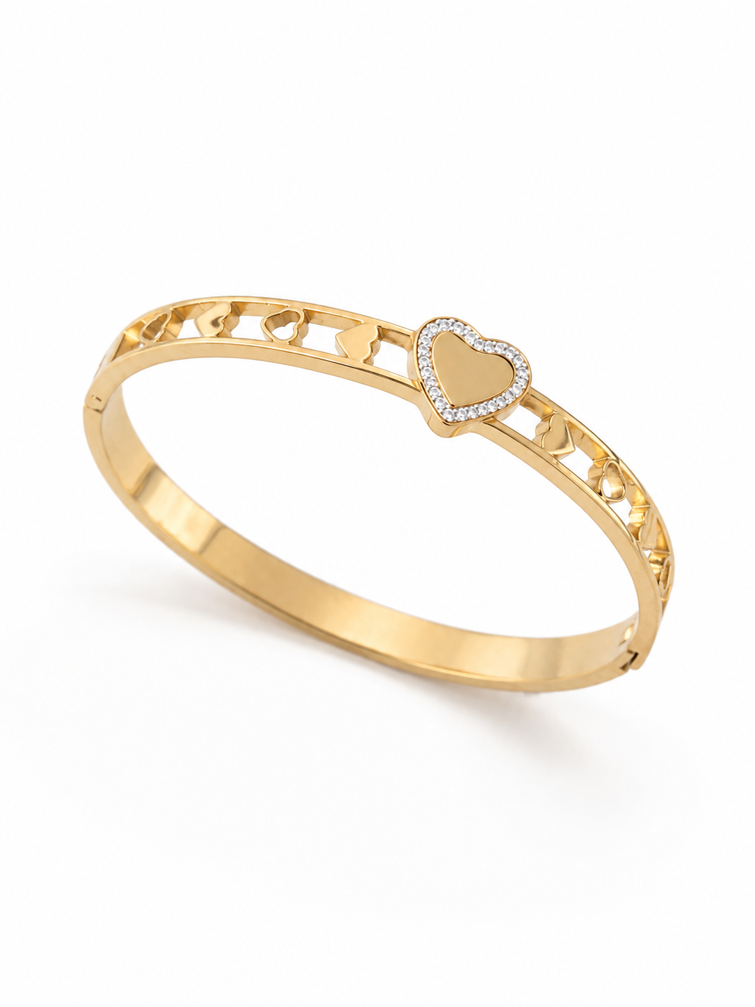 Golden Heart Womens Bracelet Kada