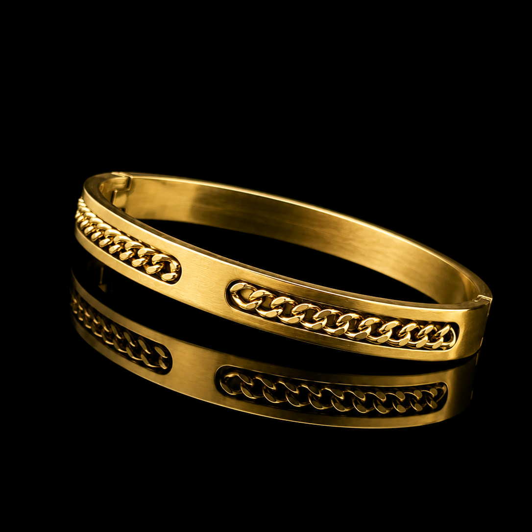 Golden Grid Mens Kada