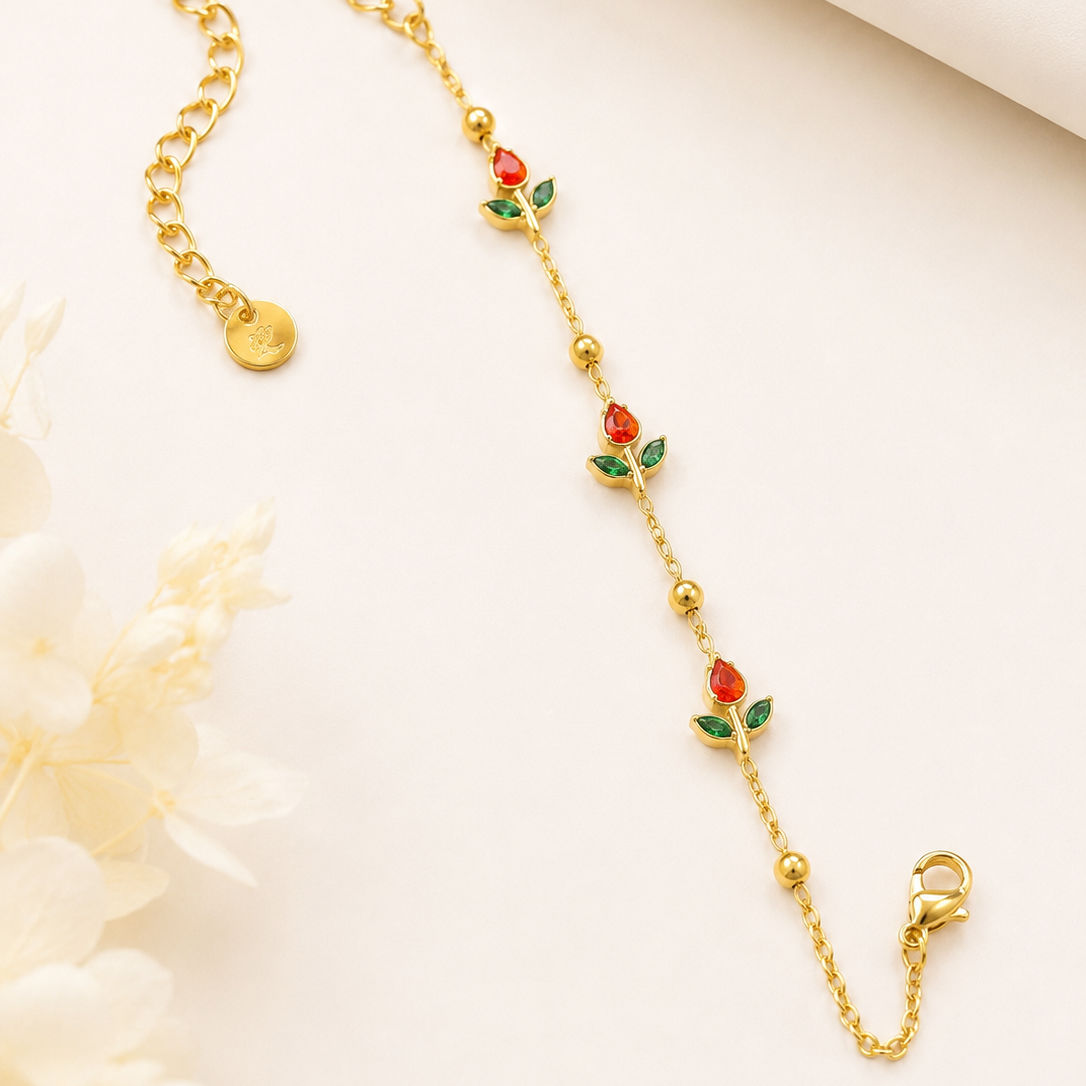 Scarlet Bloom Womens Bracelet