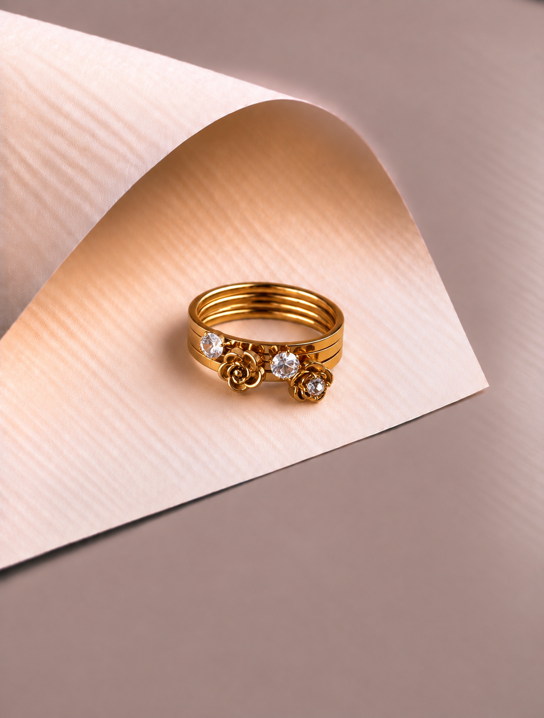 Golden Duo Rose Ring