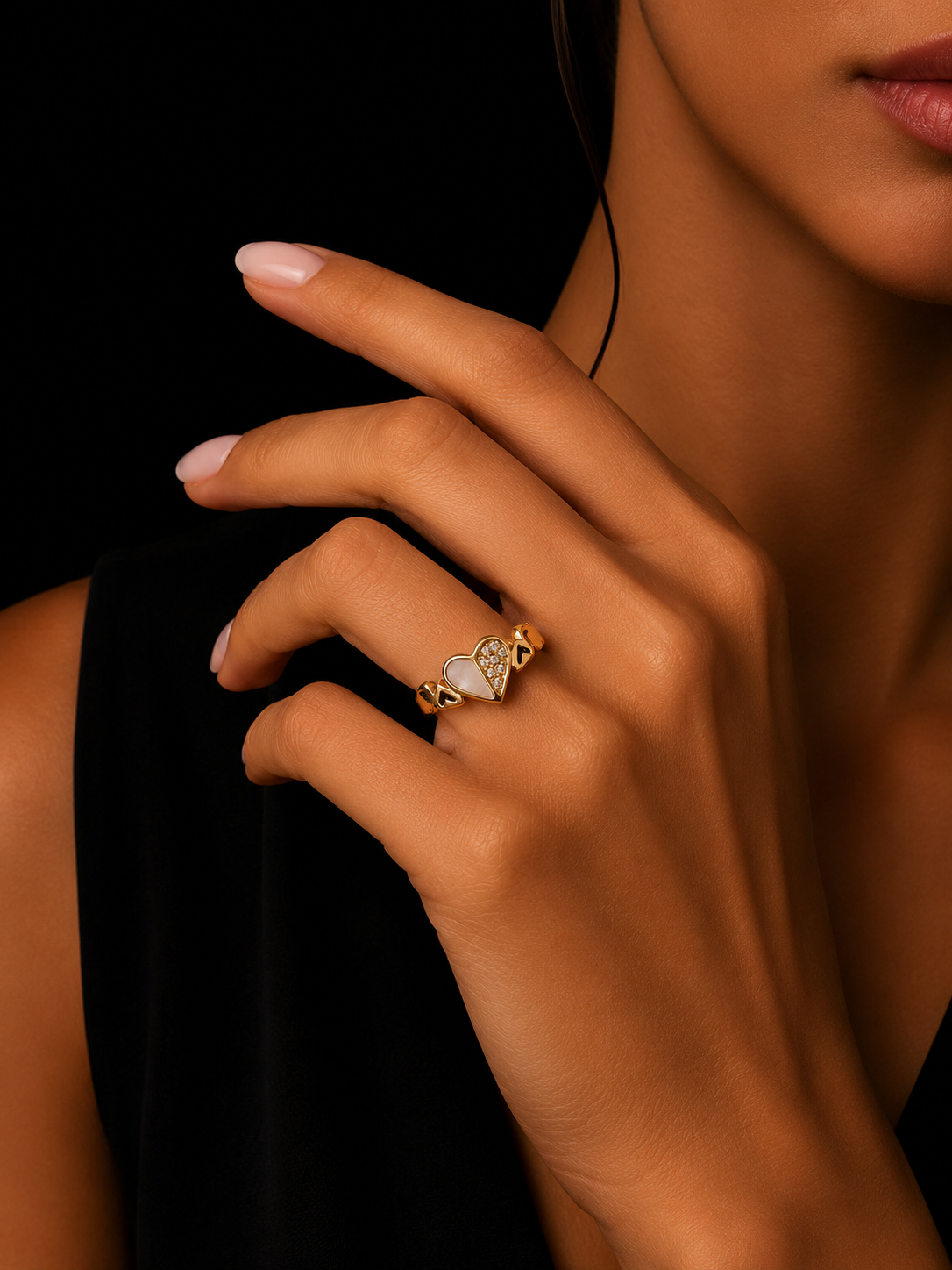 Twin Hearted Womens Ring