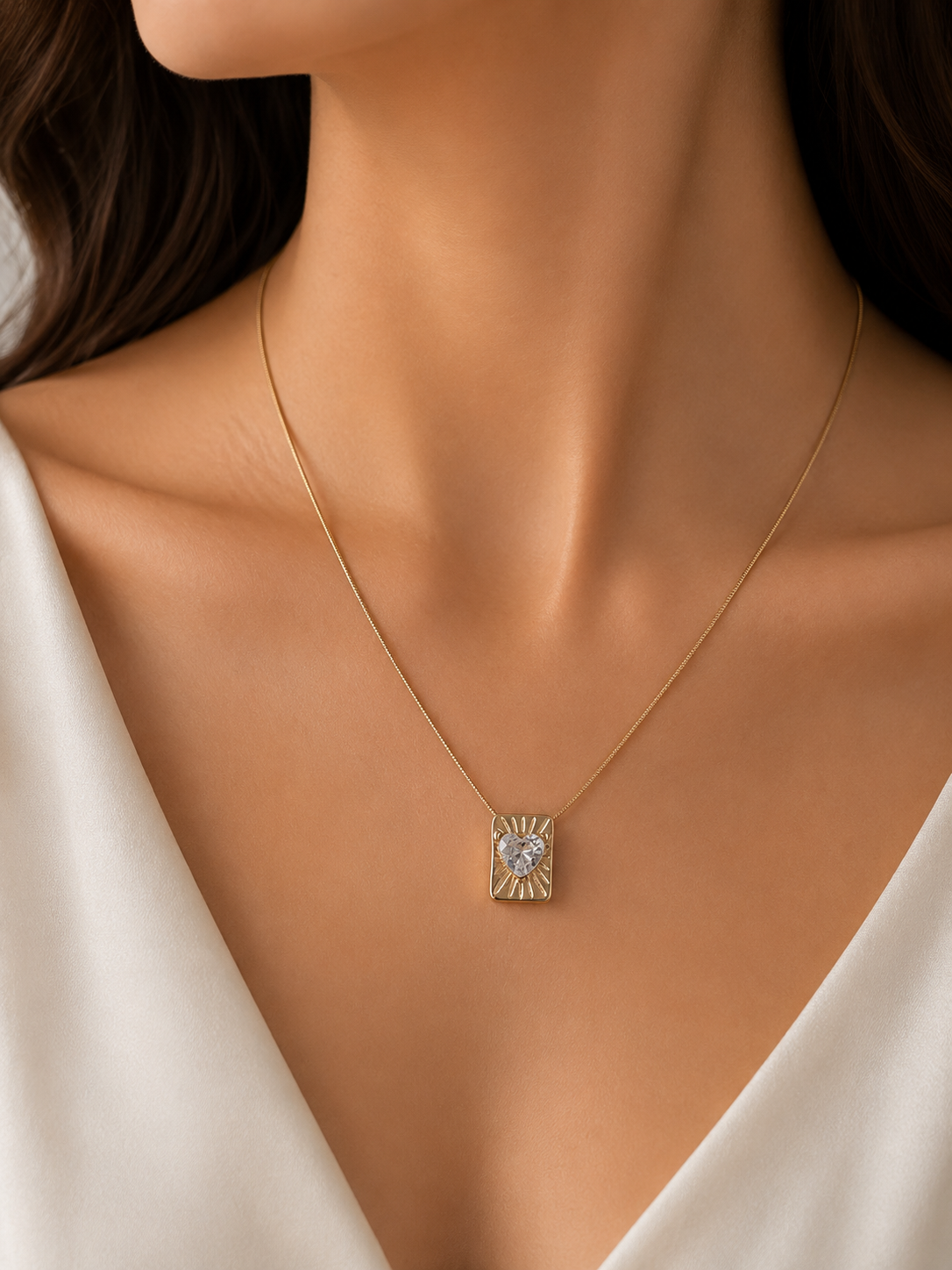 Tiny Heart Glow Womens Necklace