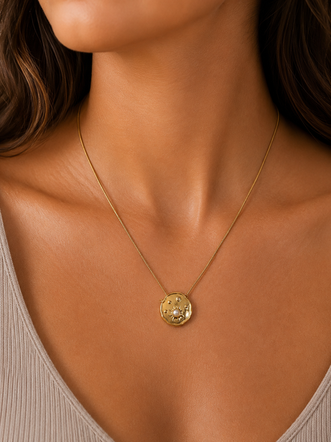 Cosmic Glow Medallion Womens Necklace
