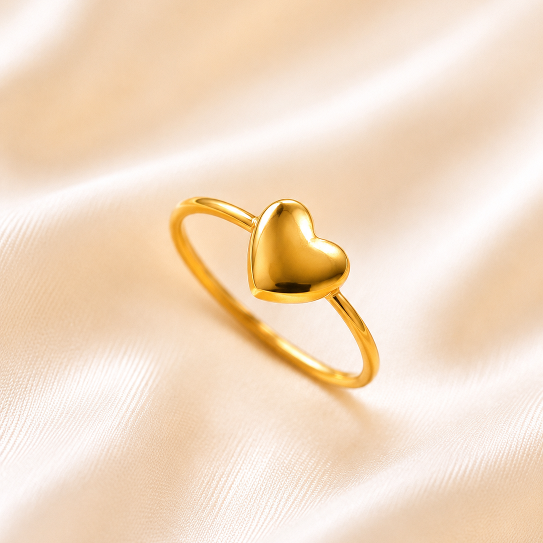 Golden Heart Womens Ring