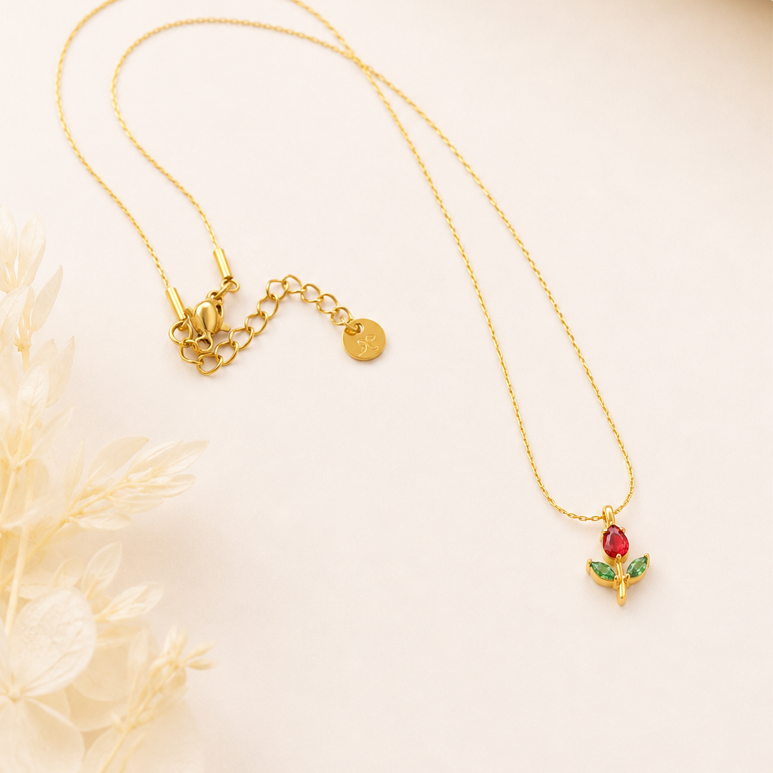 Red Tulip Necklace