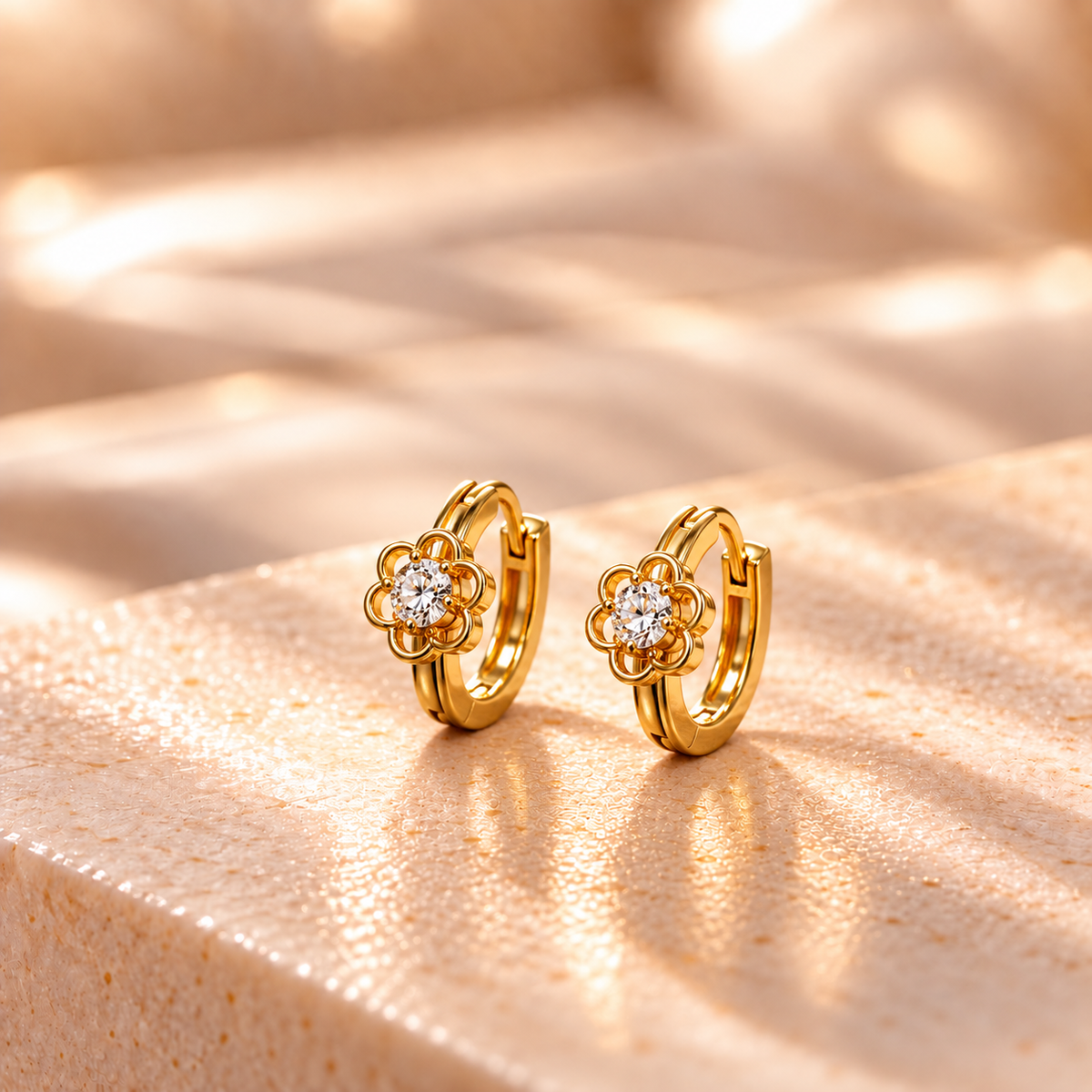 Crystal Petal Hoops