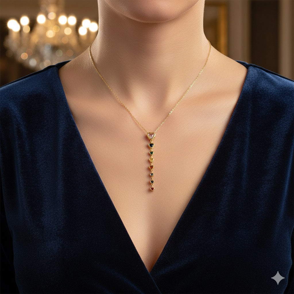 Pastel Drip Heart Necklace Premium 18k Gold Plated Collection