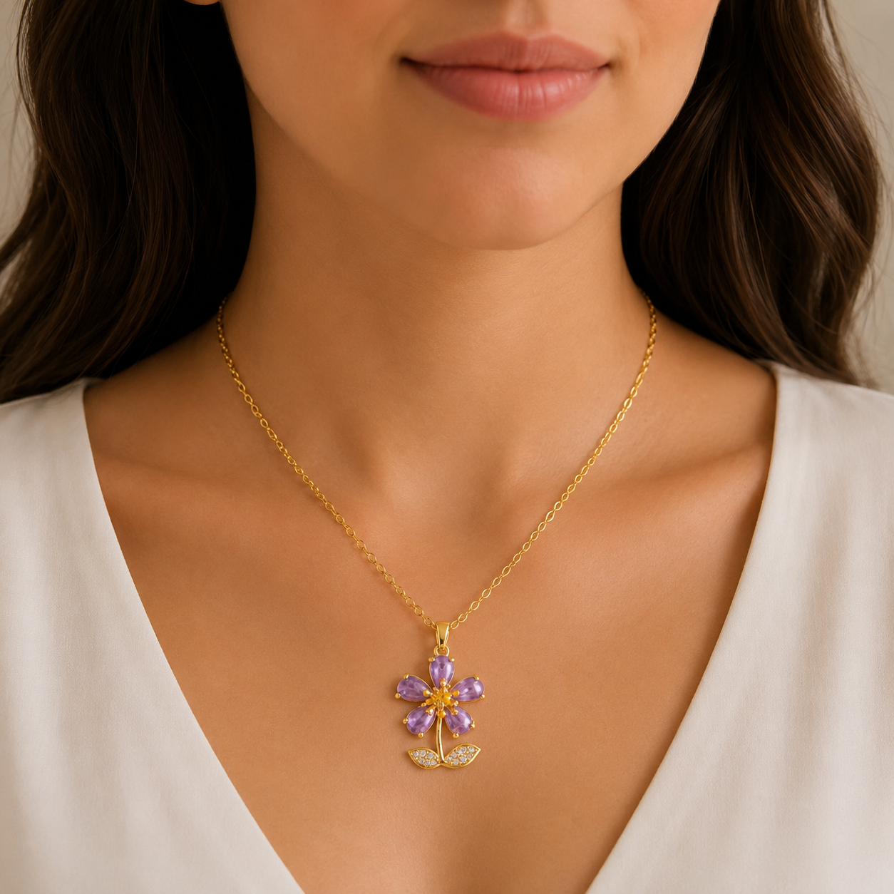 Purple Queen Flora Necklace