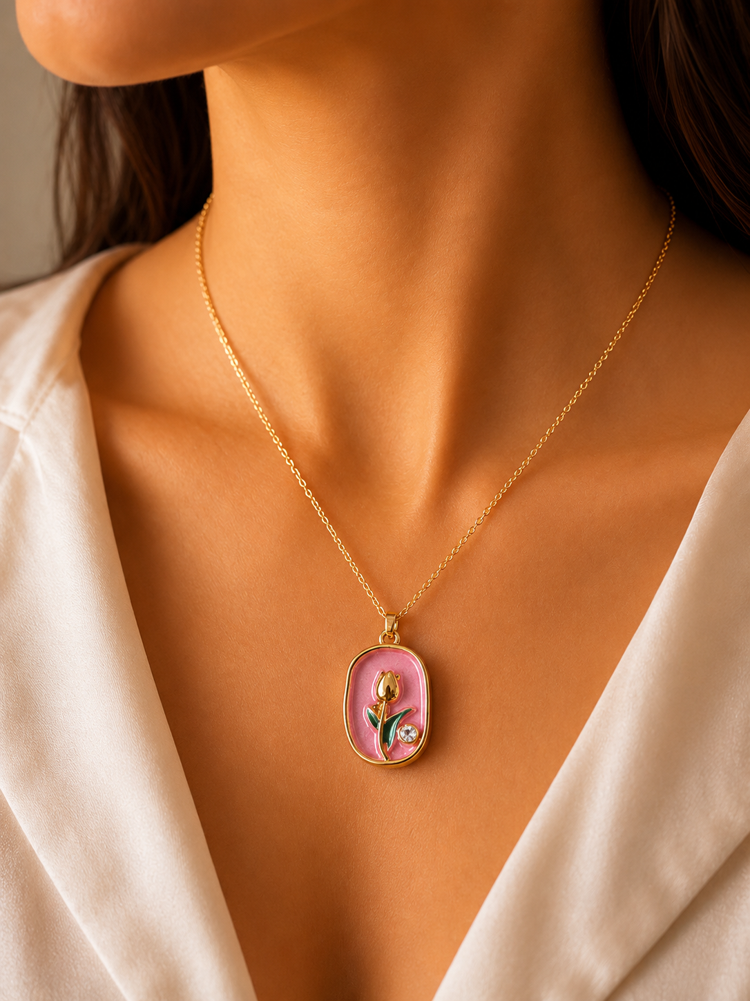 Blush tulip Necklace