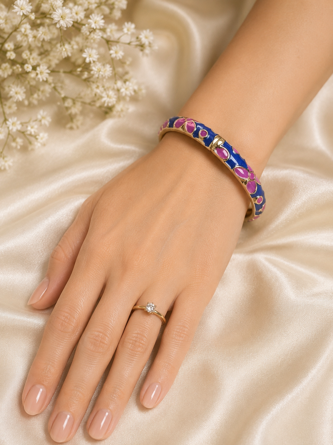 Sapphire Bloom Womens Bangle