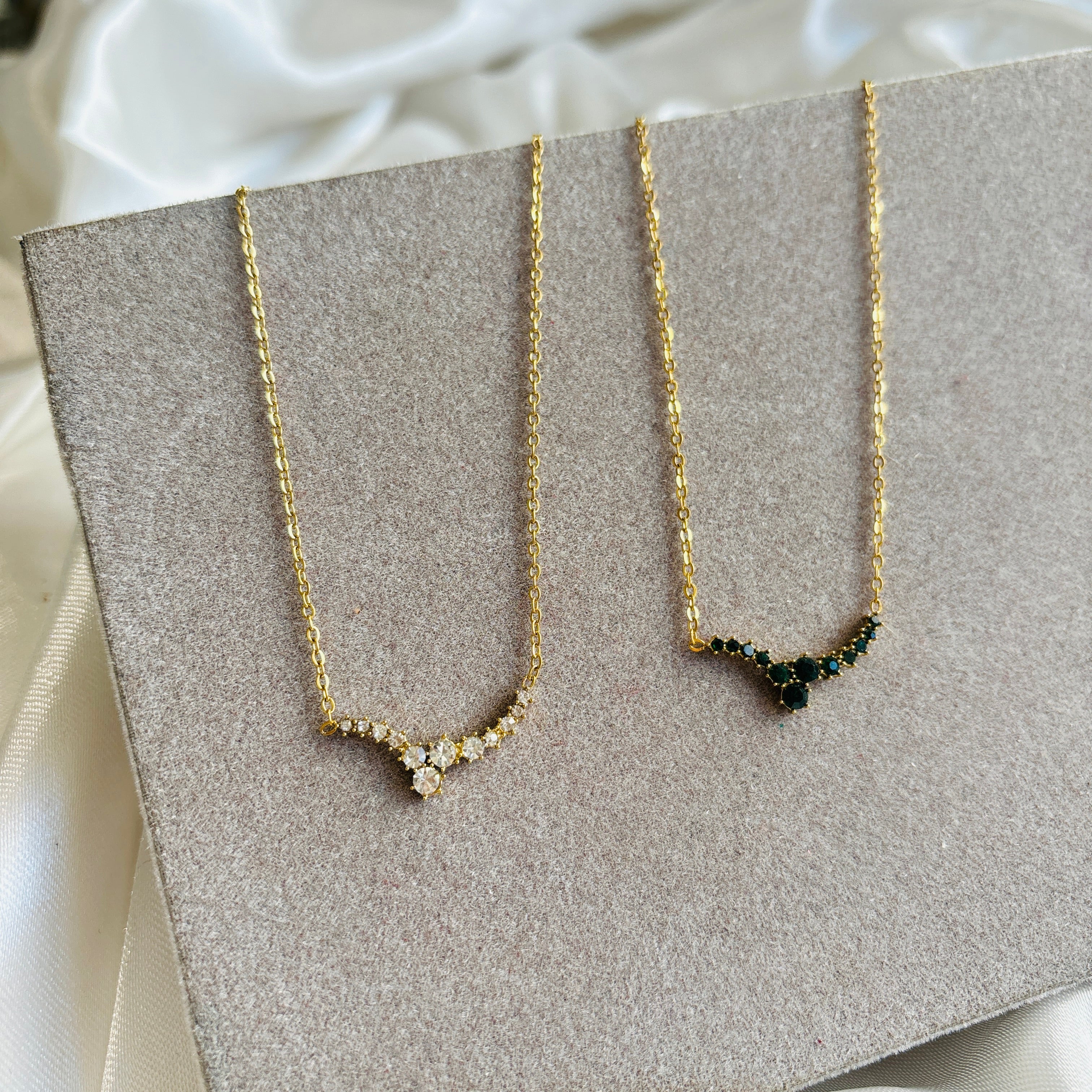 Twilight Crystal Necklace(GREEN) Premium 18k Gold Plated Collection