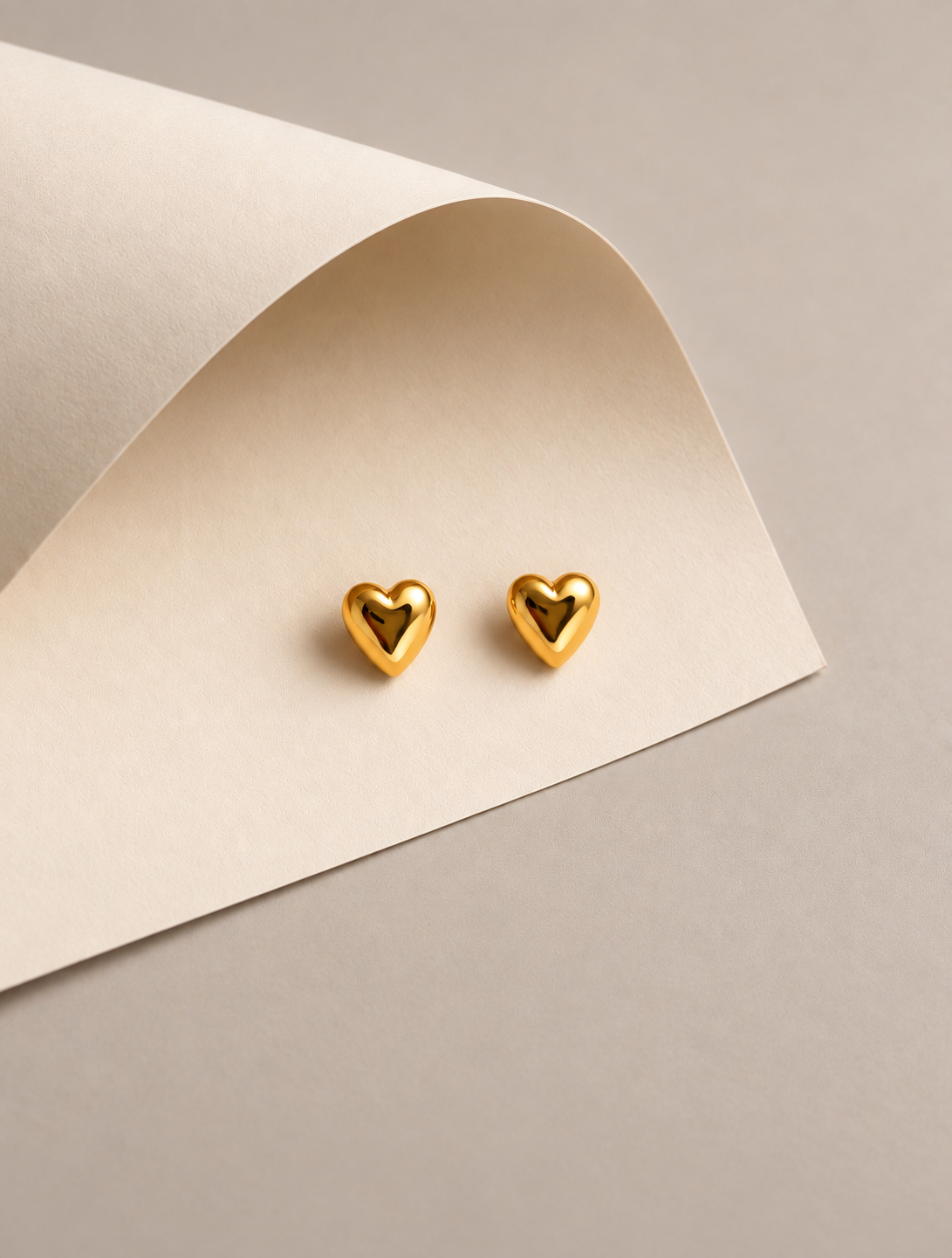 Mini Golden Heart Earrings