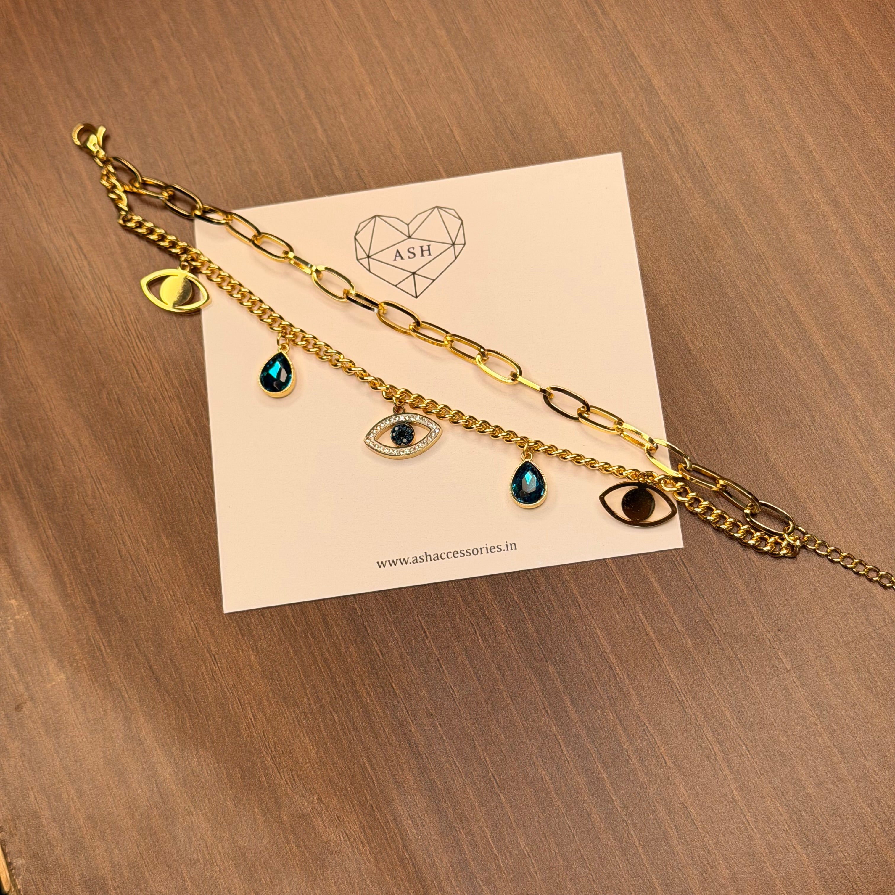 EvilEye Charms Double Layered Bracelet