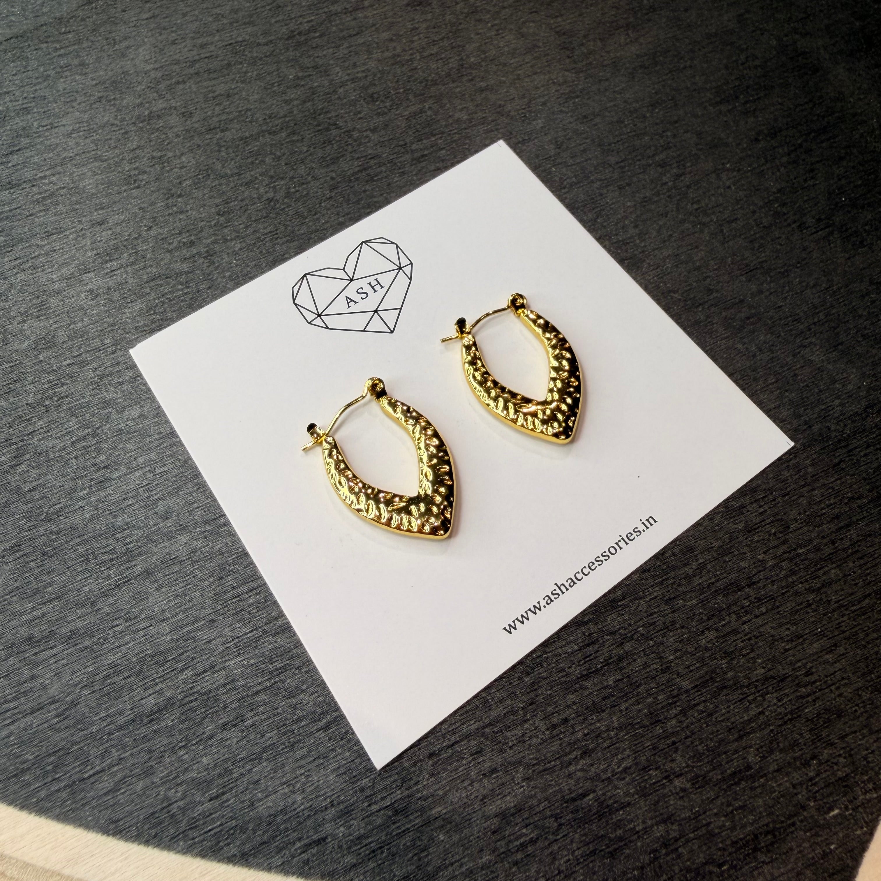 Aura Textured Hoops Womens Earrings