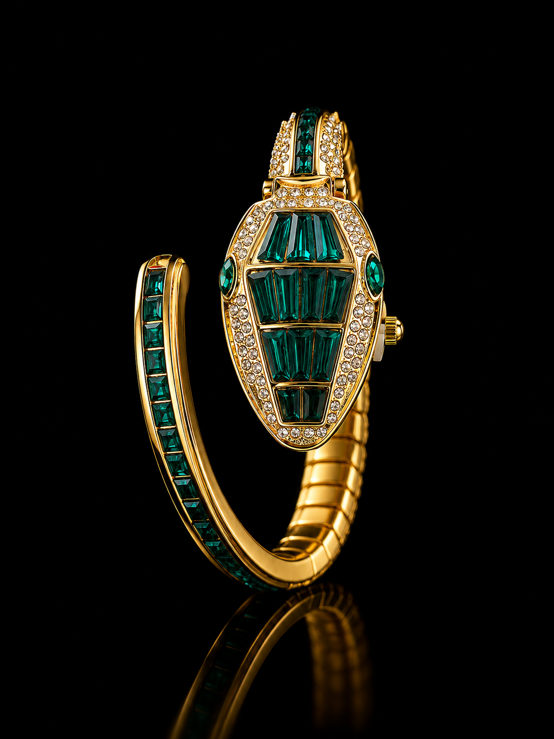 Green Serpentina Emerald Womens Watch