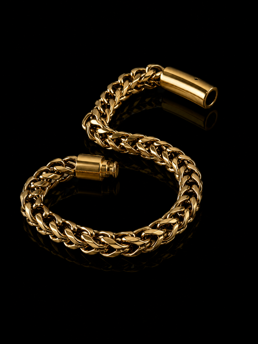 Gold Snake Mens Bracelet