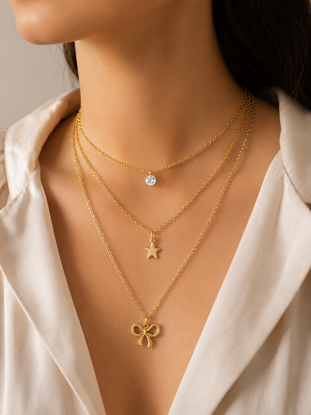 StarLight Bow Womens Necklace
