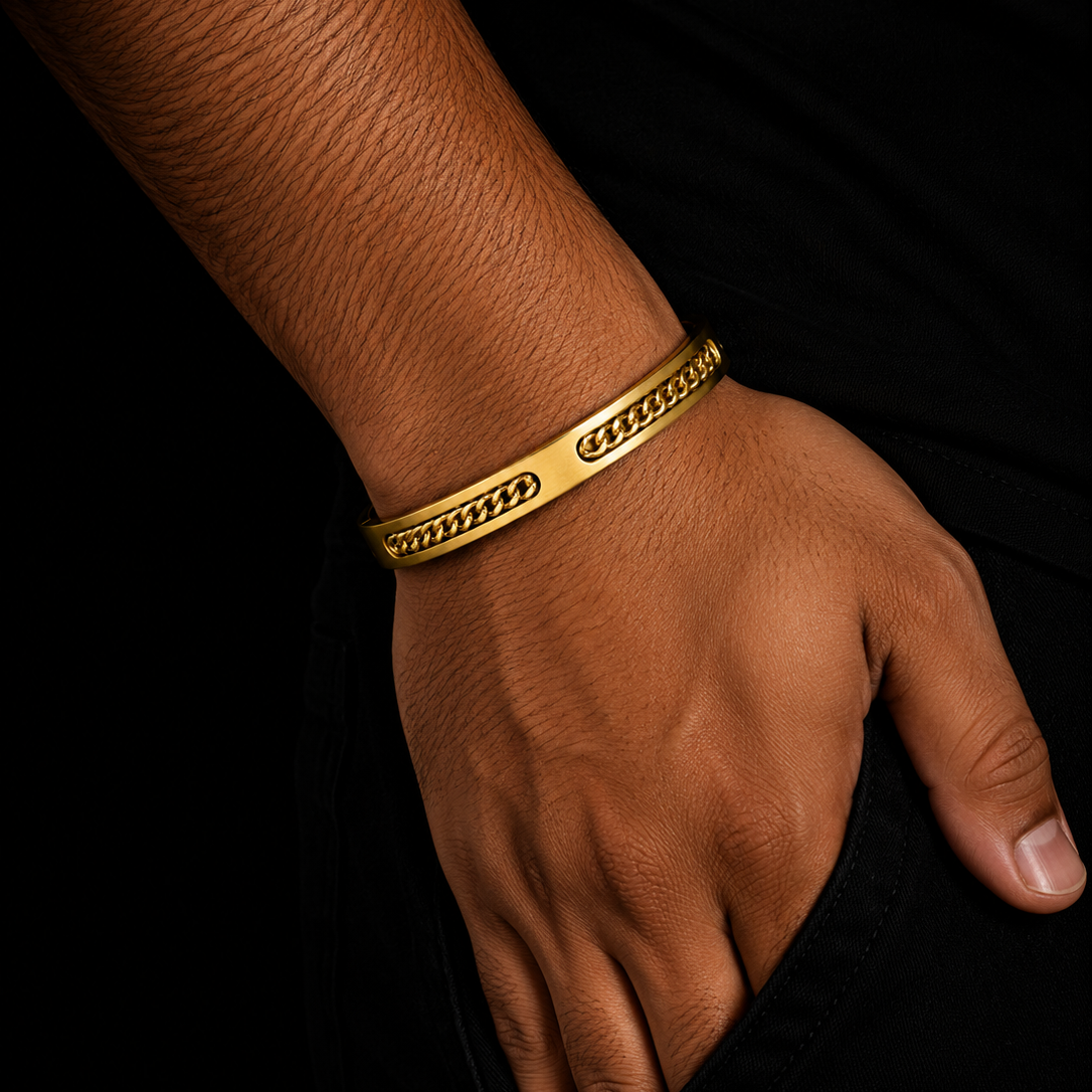 Golden Grid Mens Kada