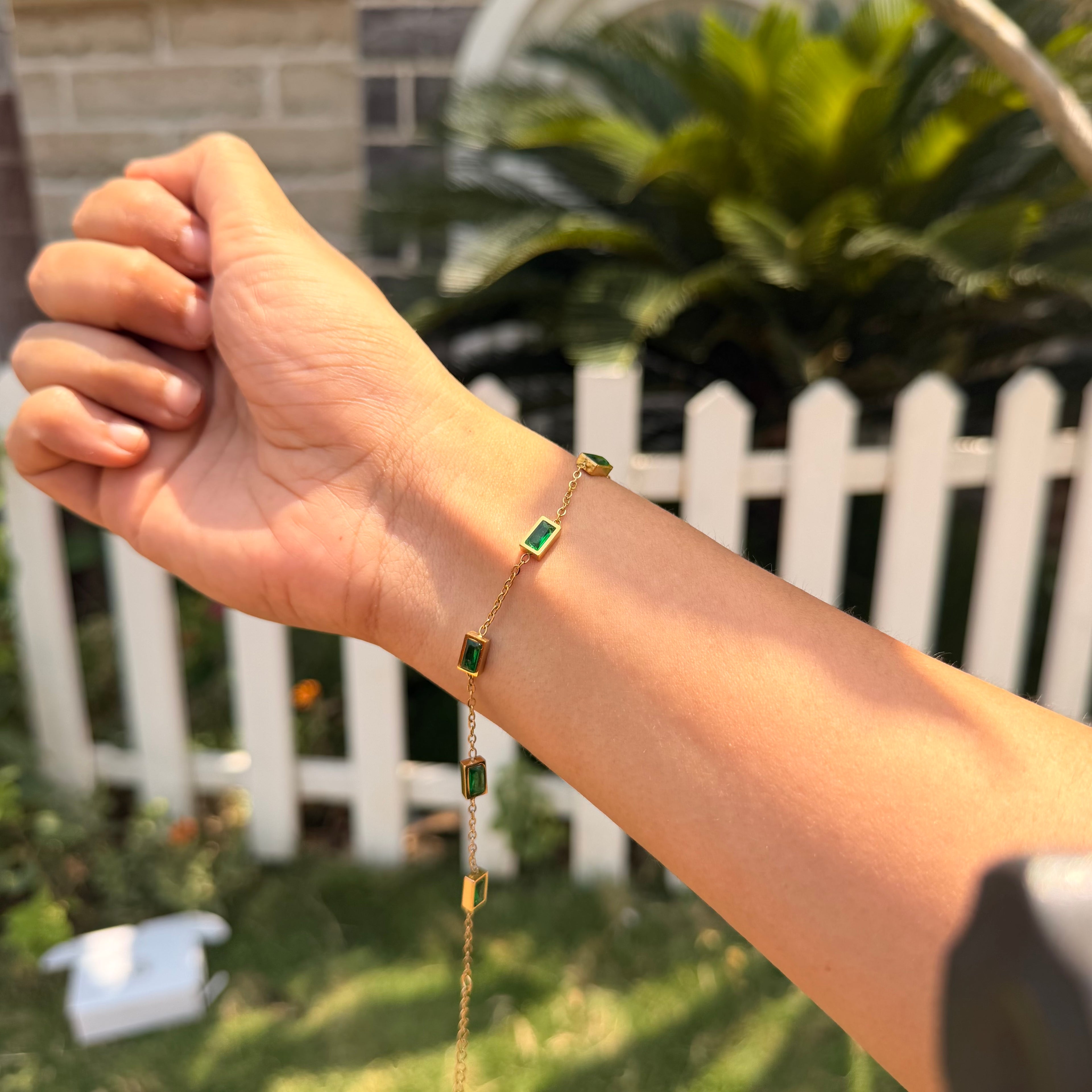 Green Emerald Womens Bracelet
