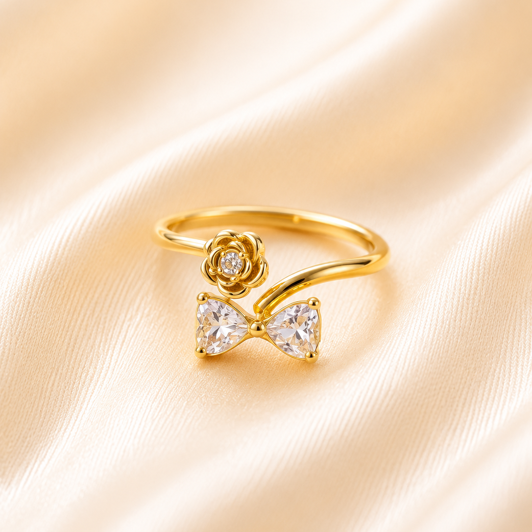 Rose Bow Womens Ring
