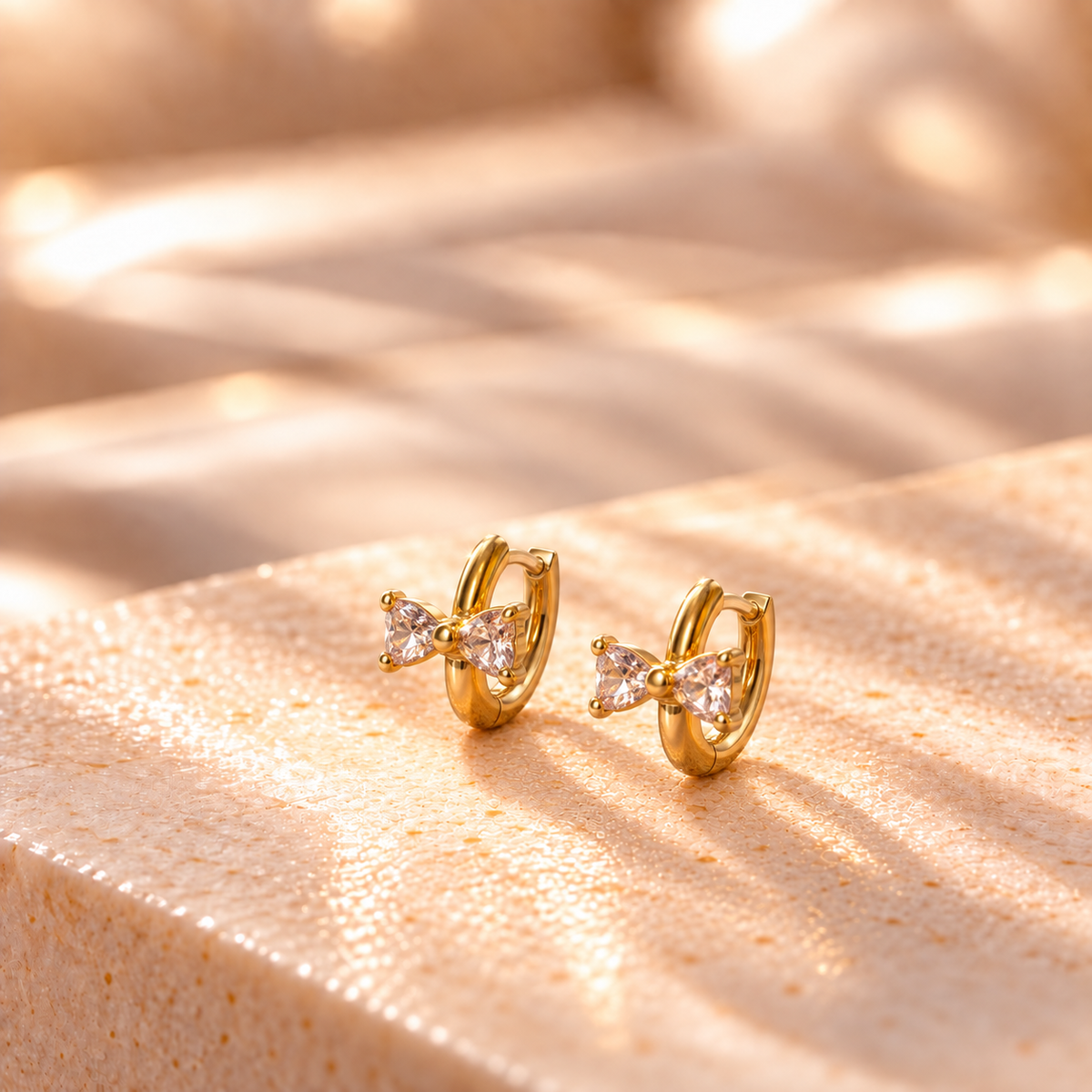 Golden Bow Hoops