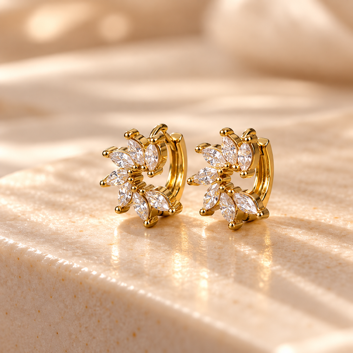 Crystal Bloom Hoops
