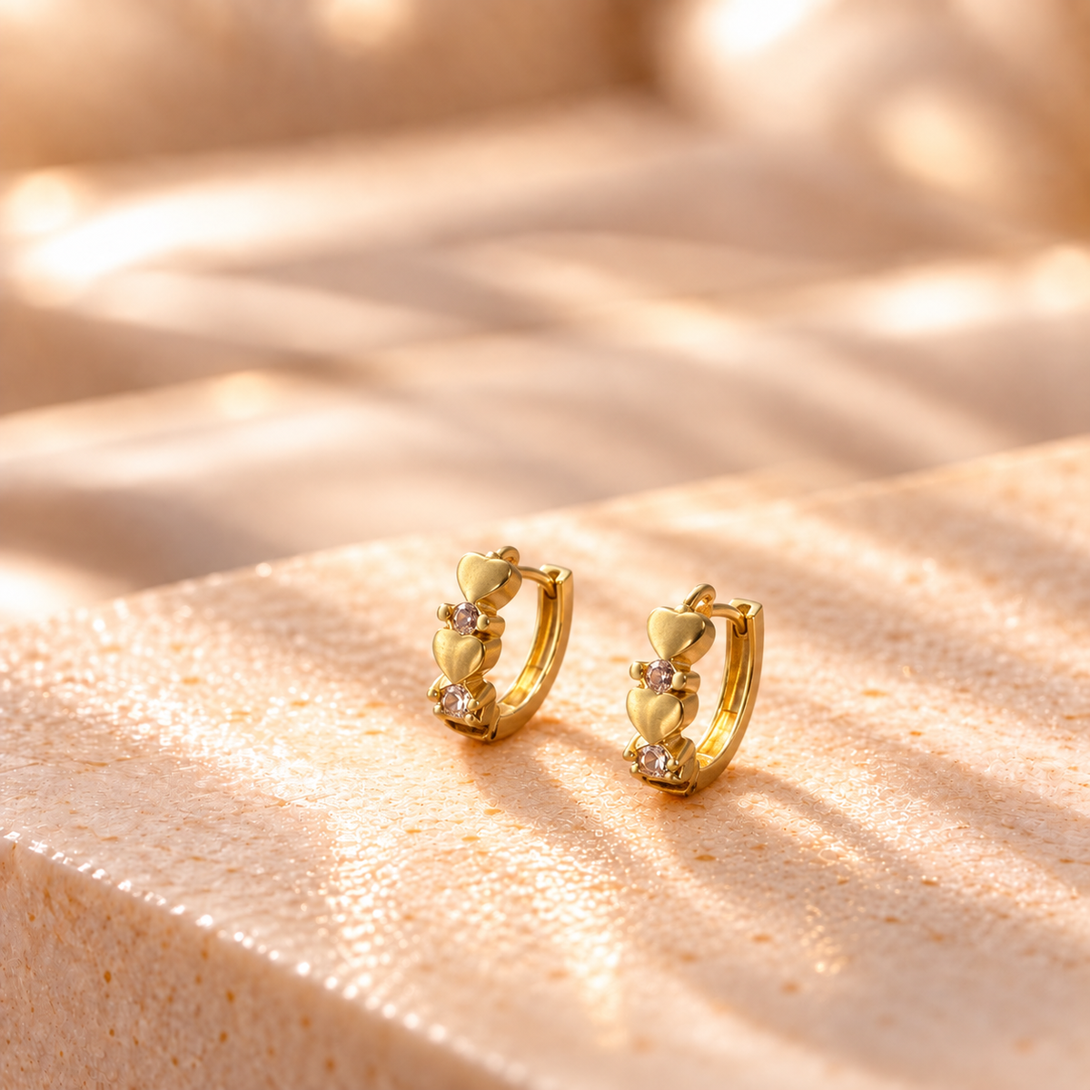 Amora triple Heart Hoops