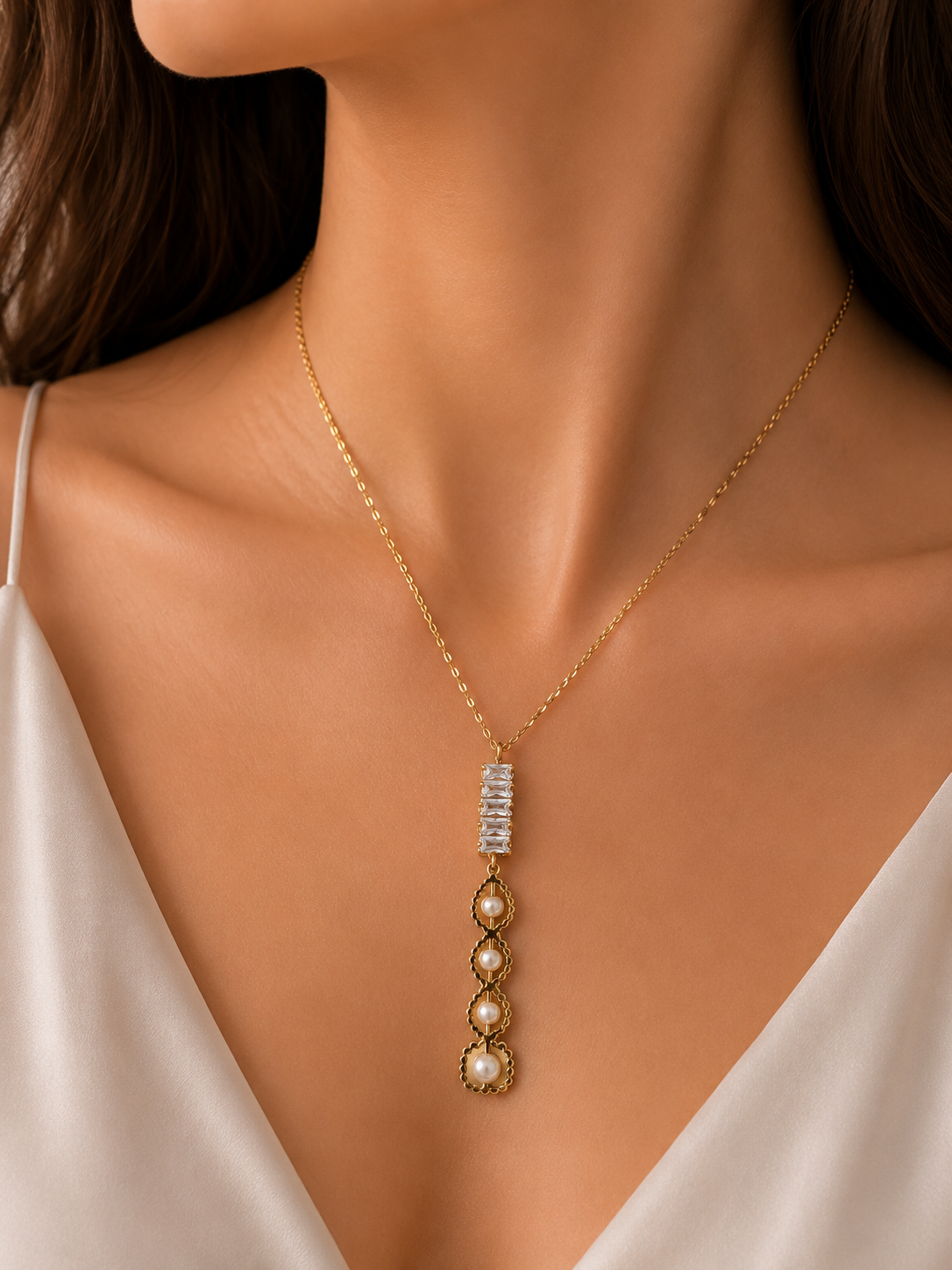 Goldon Glow Drops  womens necklace