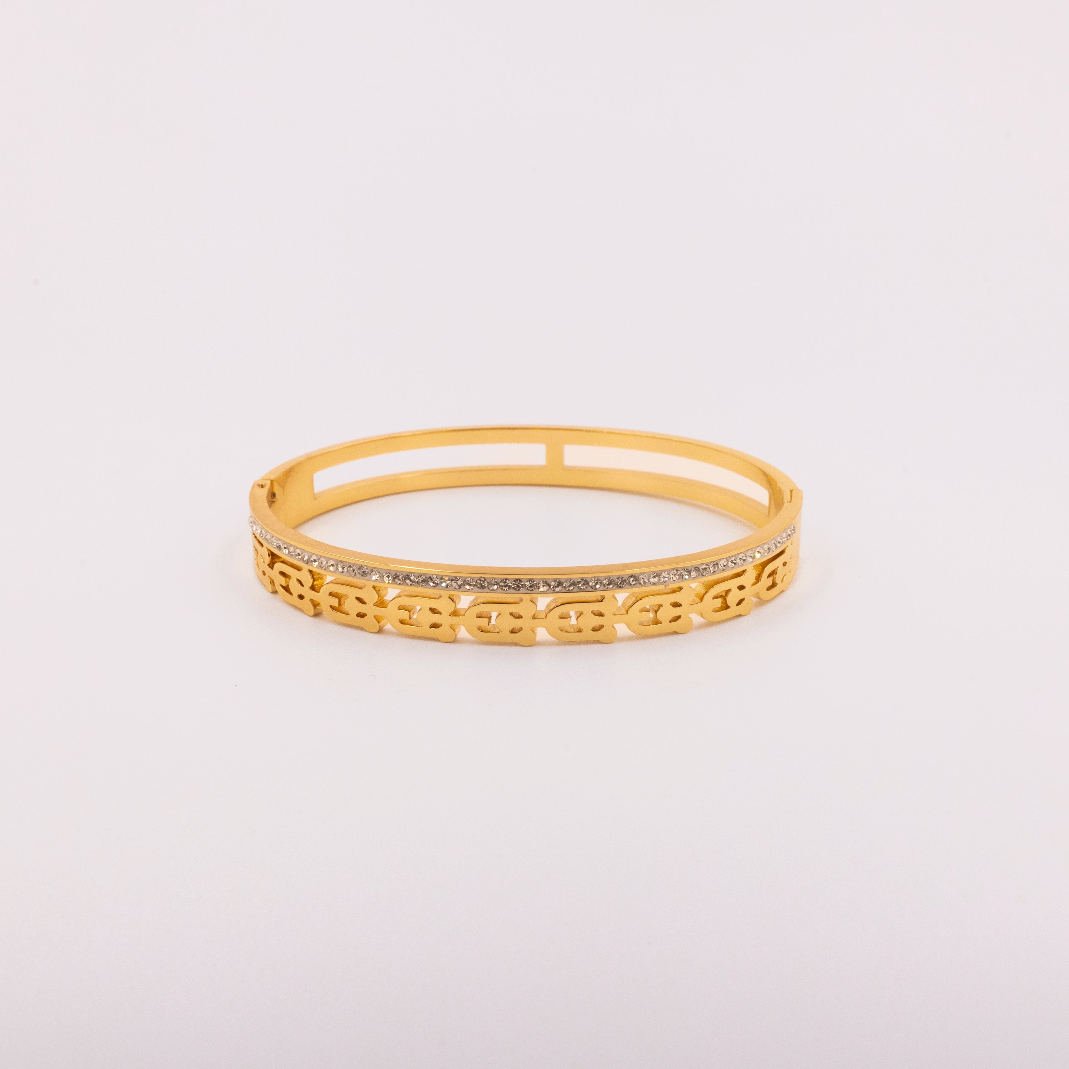 Cutout Cuff Diamond Bracelet Kada