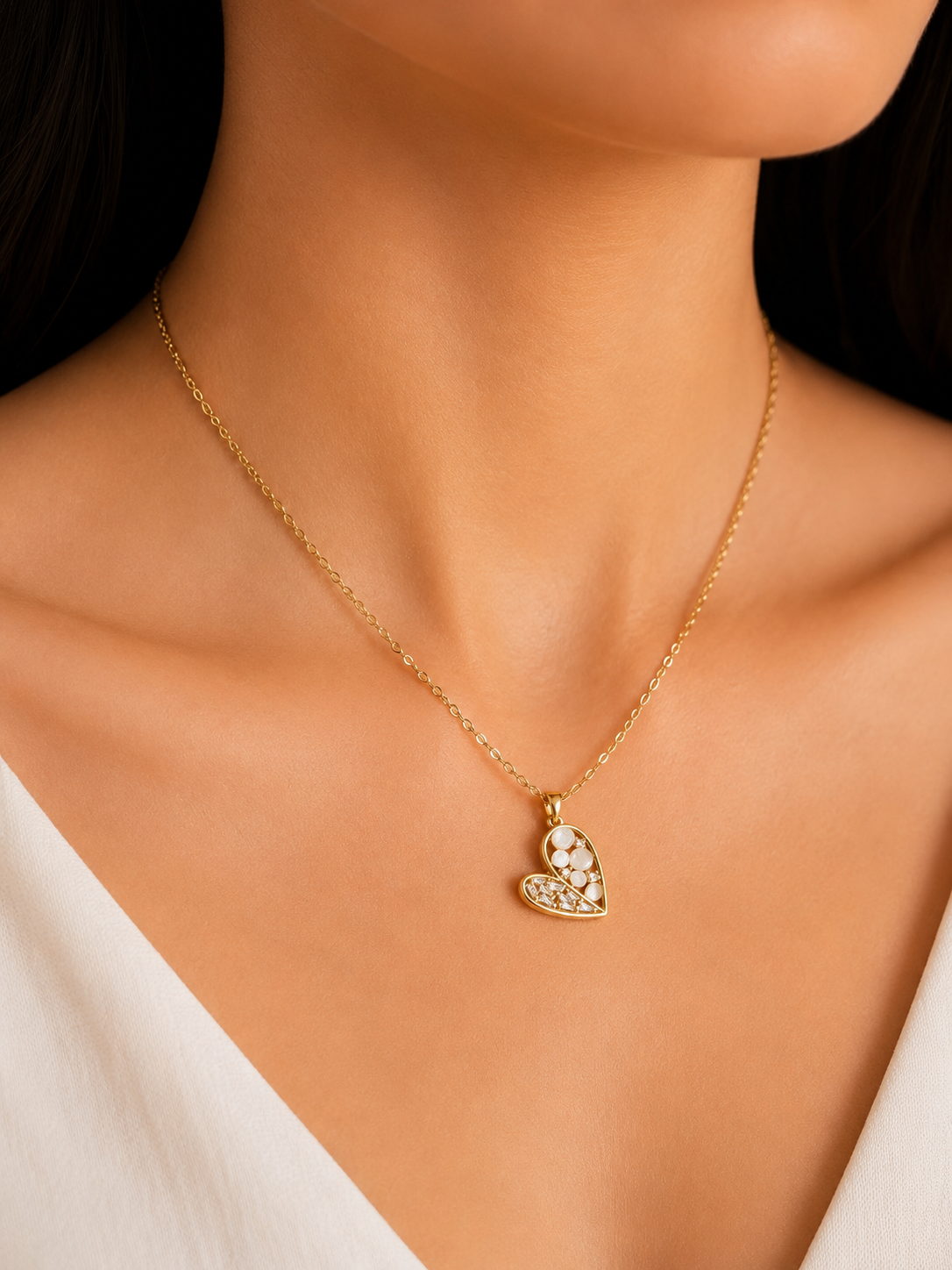 Ivory Heart Womens Necklace