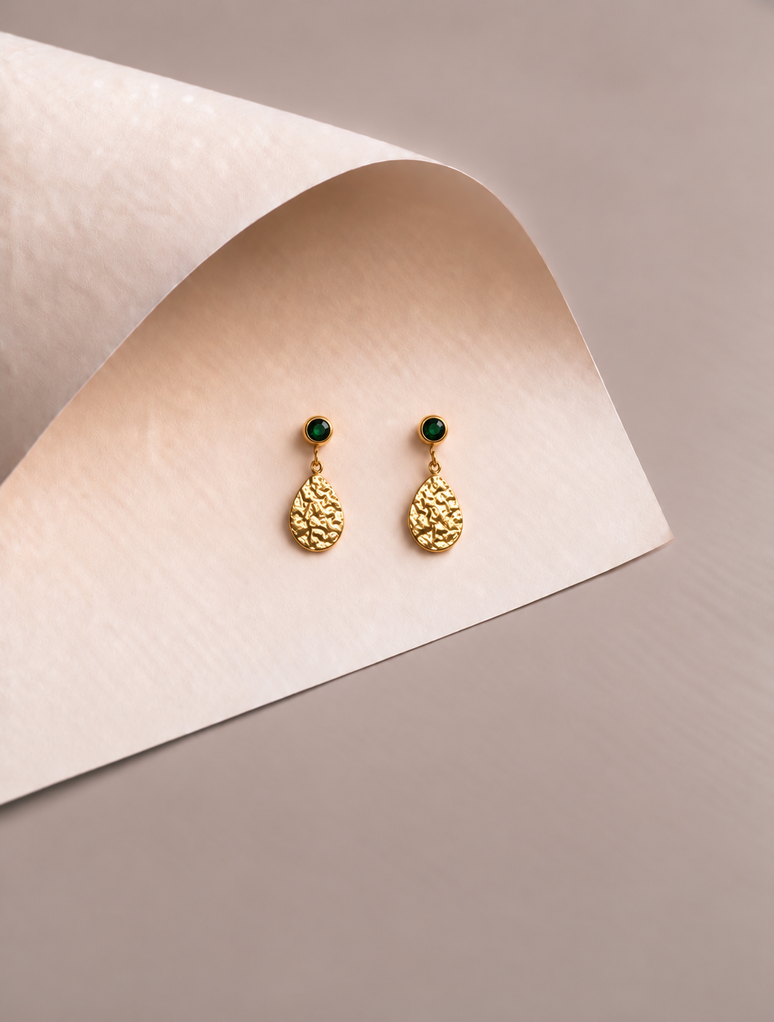 Green Aura Leaf Earrings