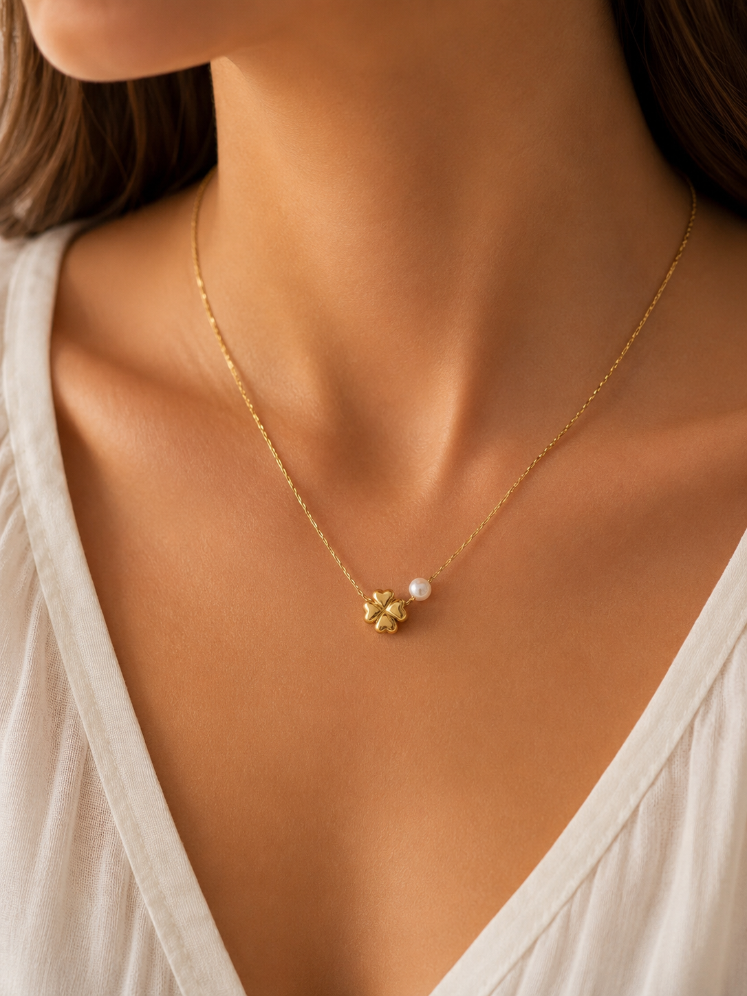 Golden Clover  Necklace
