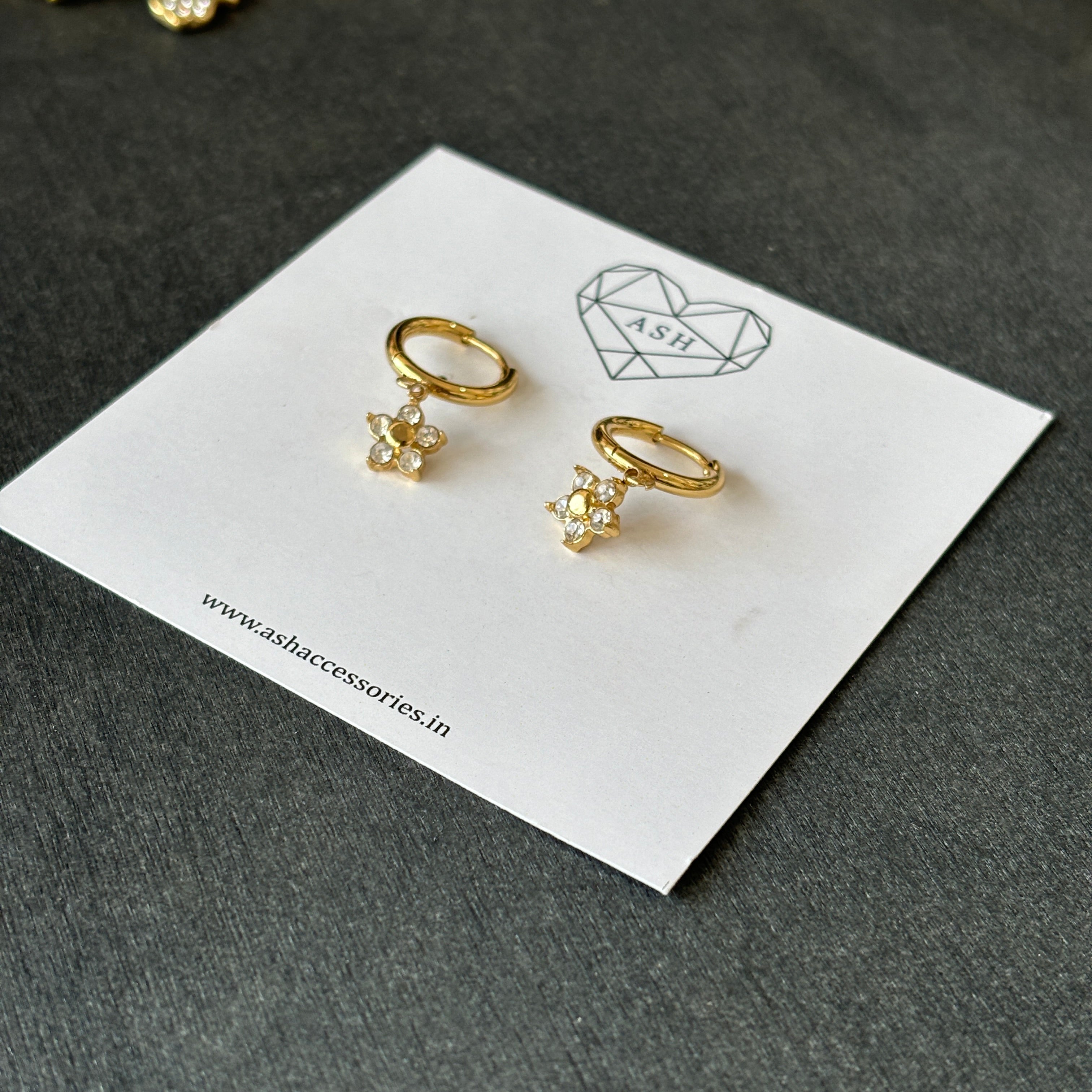 Crystal Flora Mini Hoops