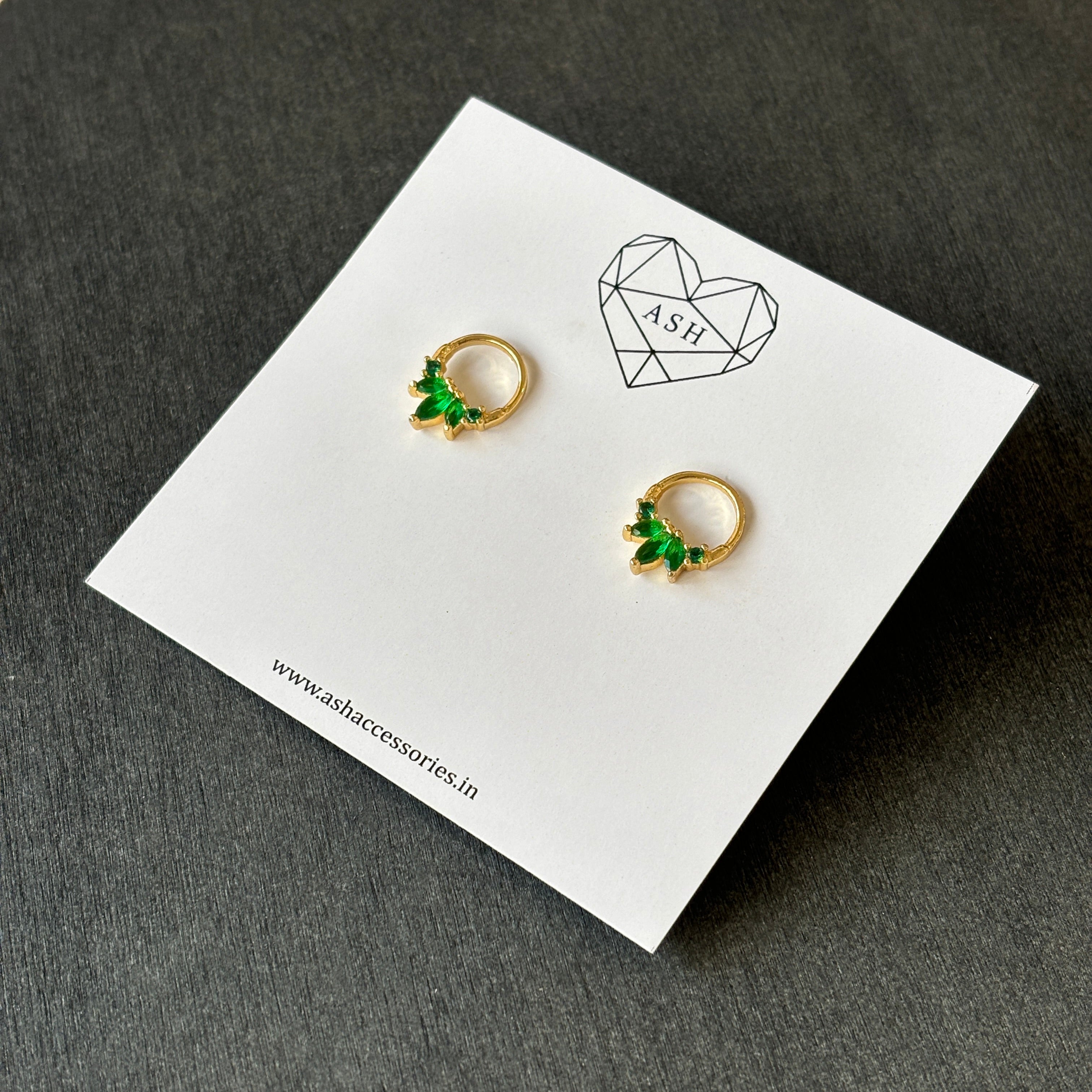 The Emerald Crown Mini Hoops