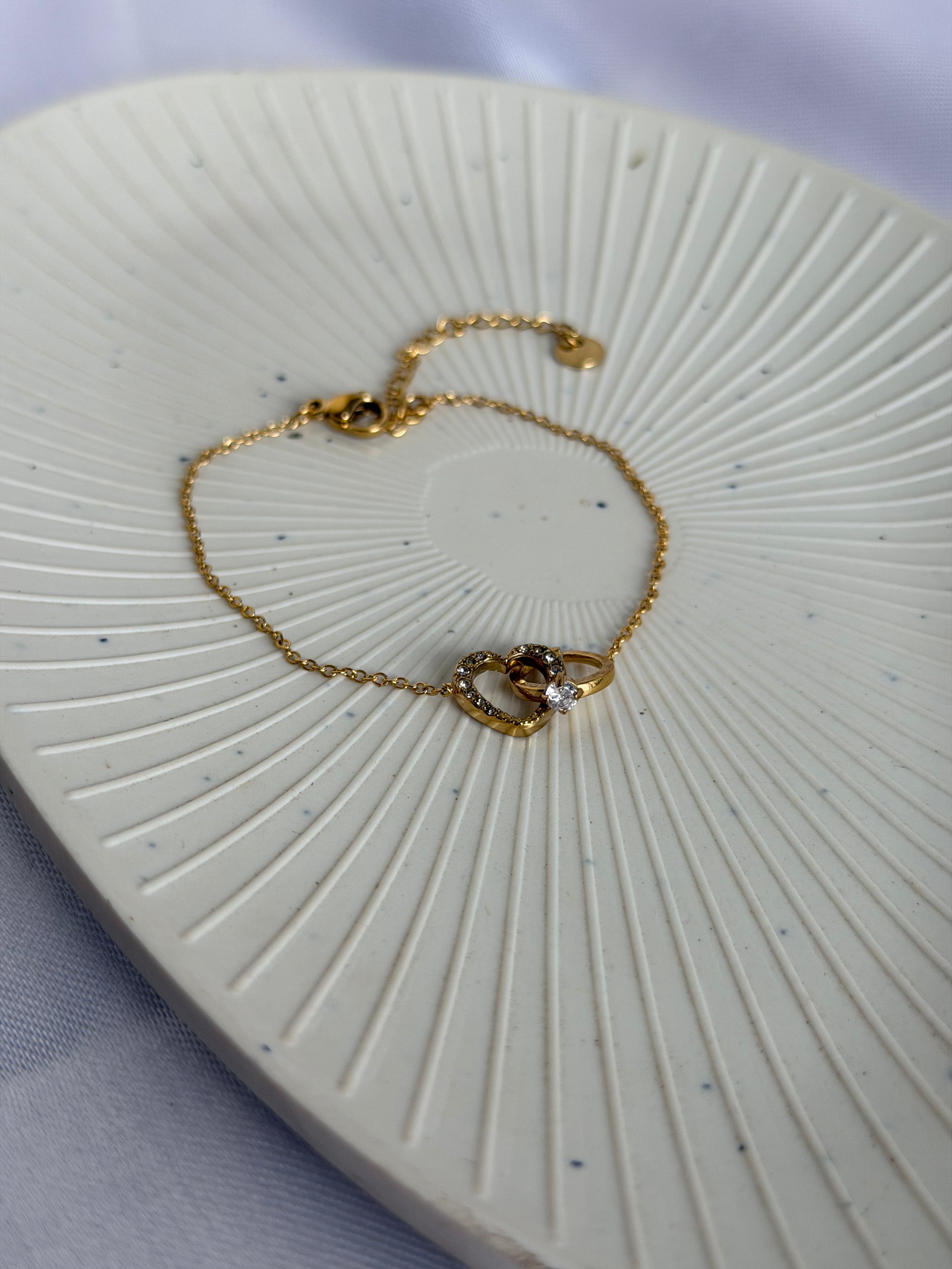 Duo Heart Ring Bracelet