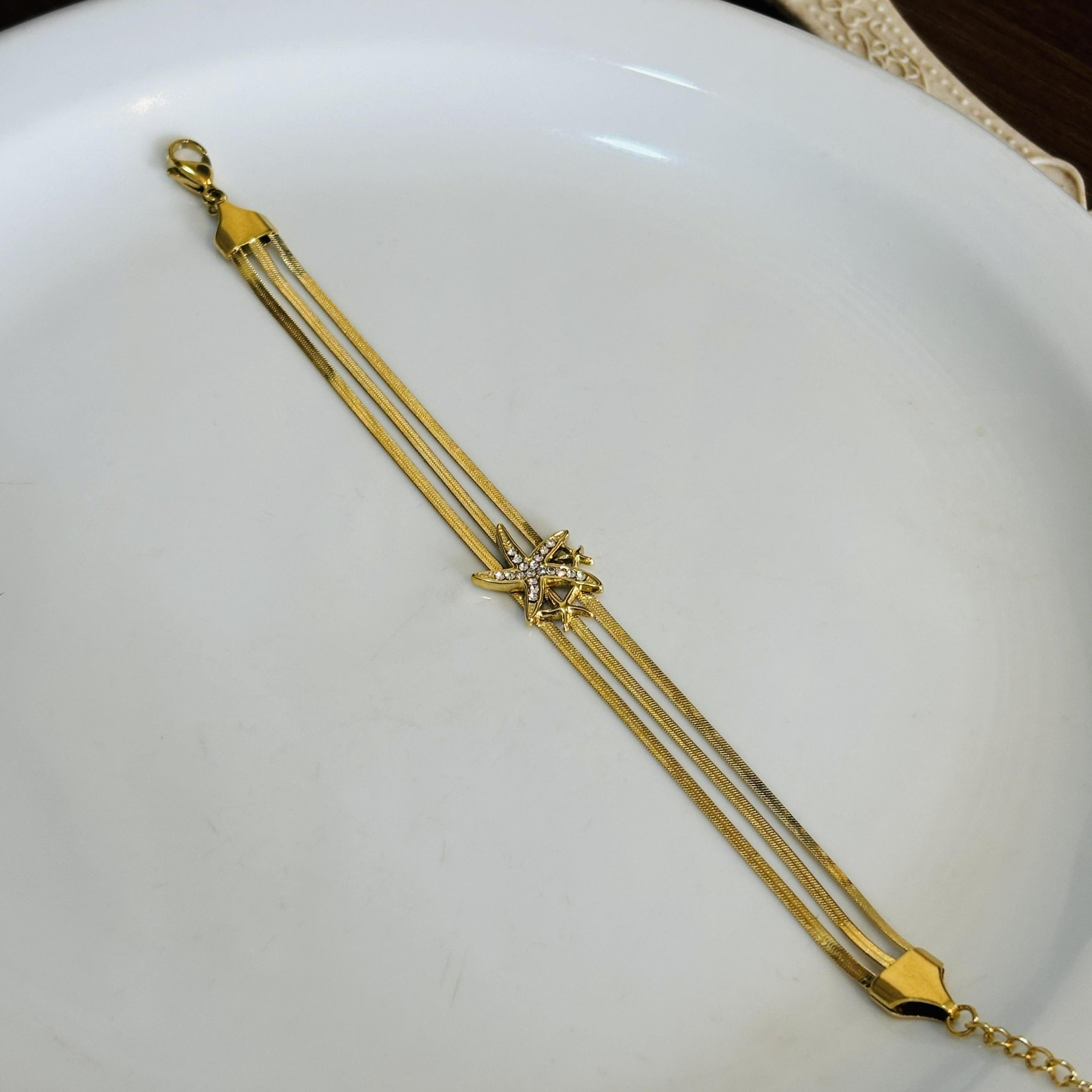 3 Chain Star Bracelet